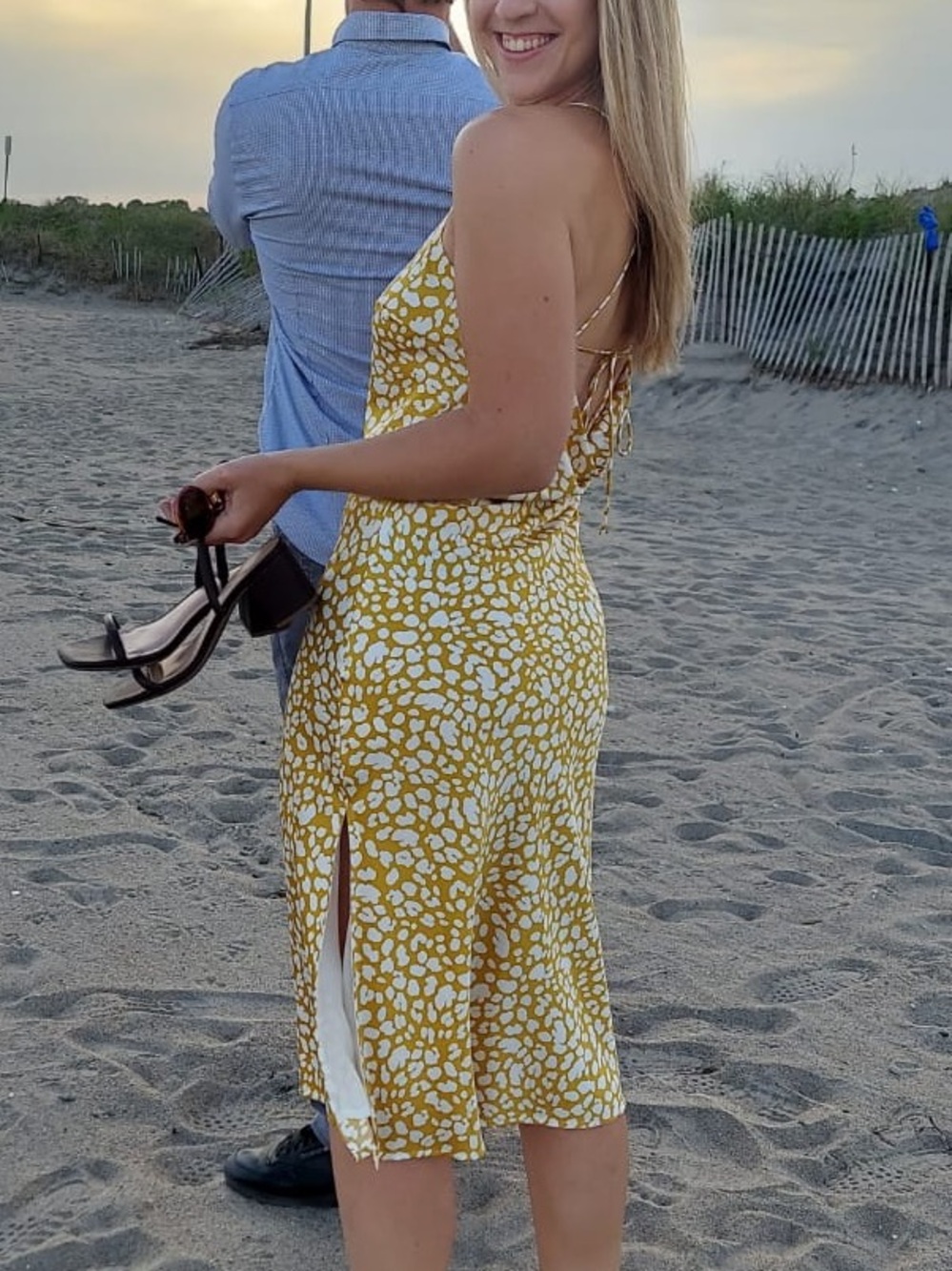 Yellow Leopard Print Lulus Midi Dress - Women